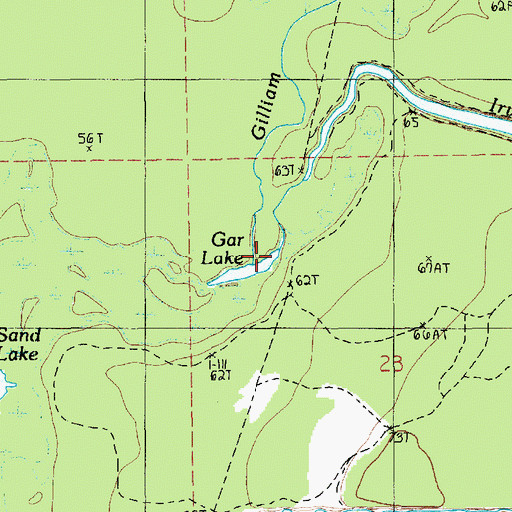 Topographic Map of Gar Lake, LA