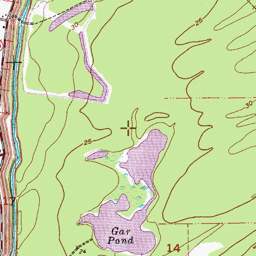 Topographic Map of Gar Pond, LA