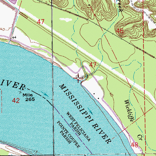 Topographic Map of Gaspers Creek, LA