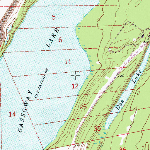 Topographic Map of Gassoway Lake, LA