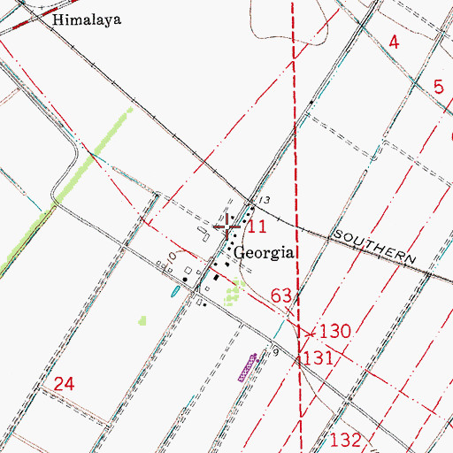 Topographic Map of Georgia, LA