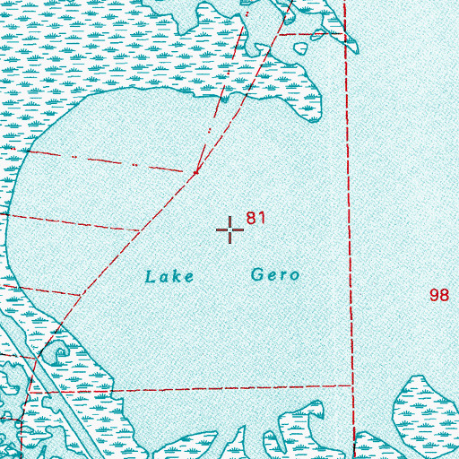 Topographic Map of Lake Gero, LA