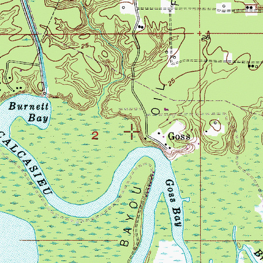 Topographic Map of Gillis-English Bayou Oil Field, LA