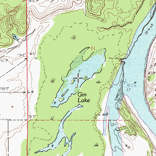 Topographic Map of Gin Lake, LA