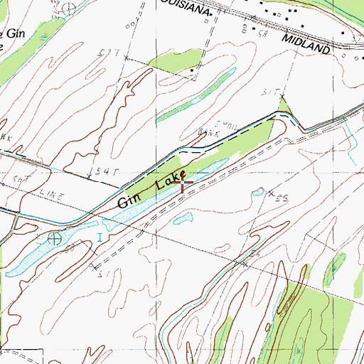 Topographic Map of Gin Lake, LA