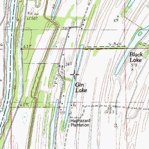 Topographic Map of Gin Lake, LA