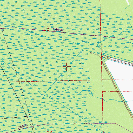 Topographic Map of Godchaux Canal, LA