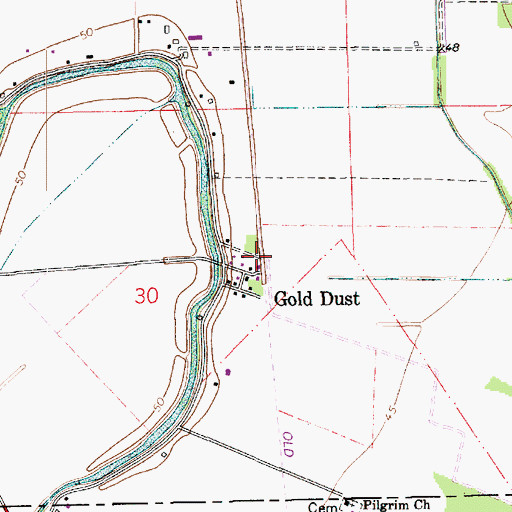 Topographic Map of Gold Dust, LA