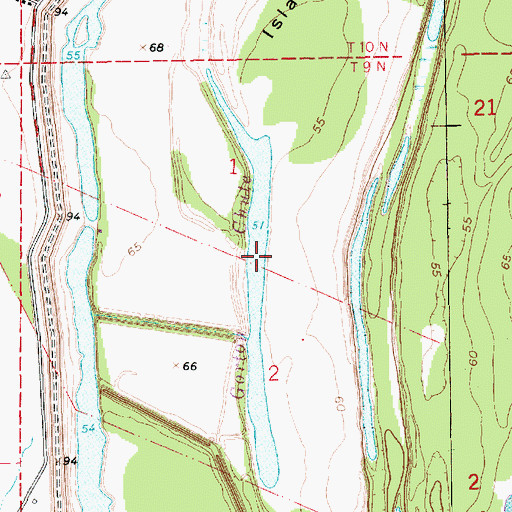 Topographic Map of Gorton Chute, LA