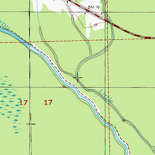 Topographic Map of Grand Bayou, LA