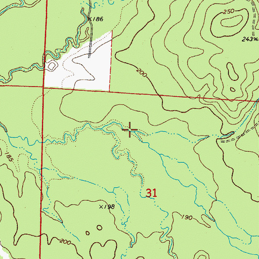 Topographic Map of Taylor Branch, AR