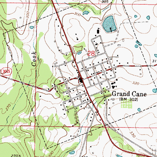 Topographic Map of Grand Cane, LA