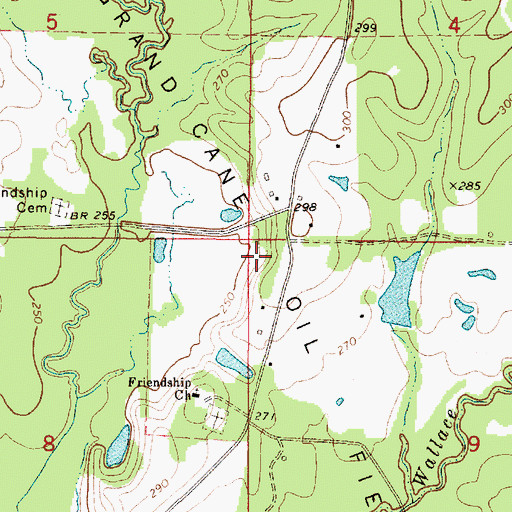 Topographic Map of Grand Cane Oil Field, LA