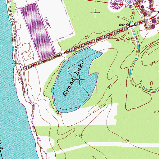 Topographic Map of Grand Lake, LA