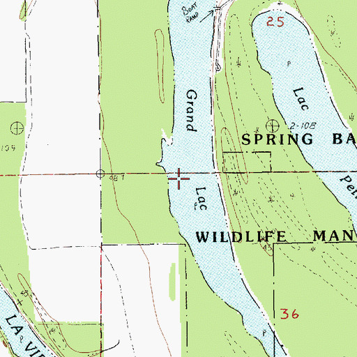 Topographic Map of Grand Lac, LA