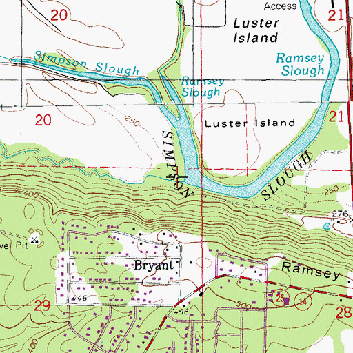 Topographic Map of Taylor Branch, AR