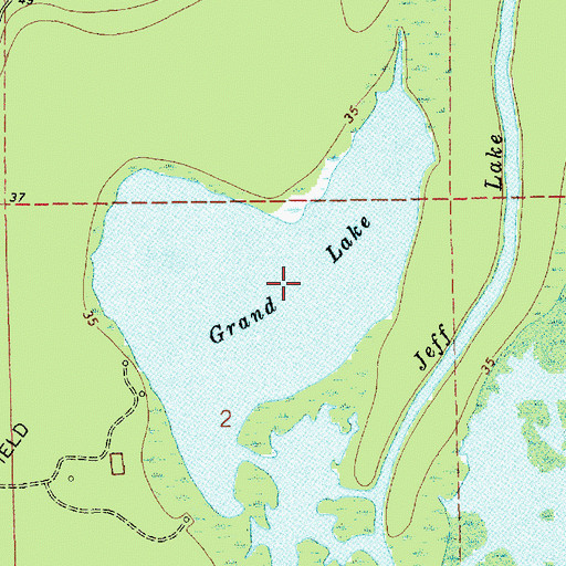 Topographic Map of Grand Lake, LA