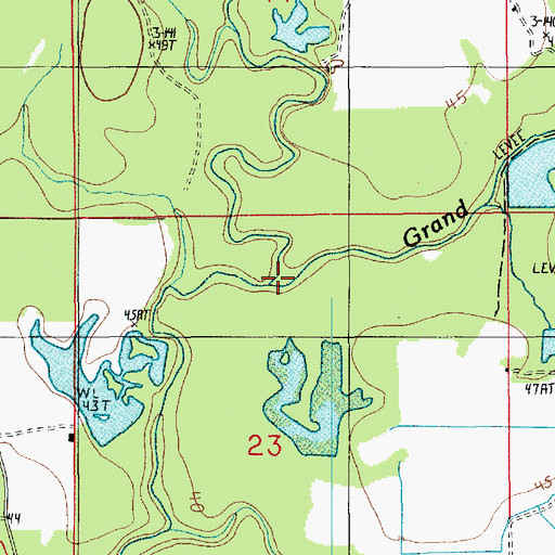 Topographic Map of Grand Louis Bayou, LA
