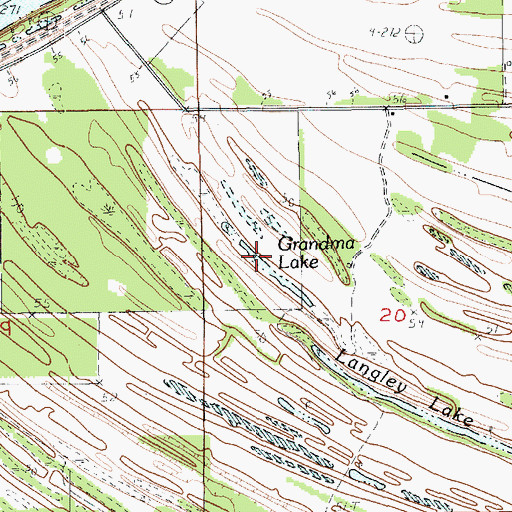 Topographic Map of Grandma Lake, LA