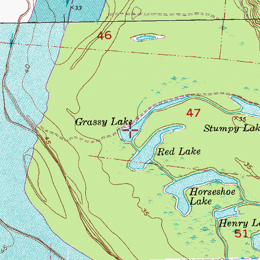 Topographic Map of Grassy Lake, LA