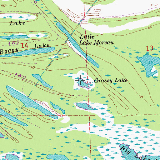 Topographic Map of Grassy Lake, LA