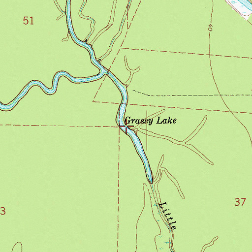 Topographic Map of Grassy Lake, LA