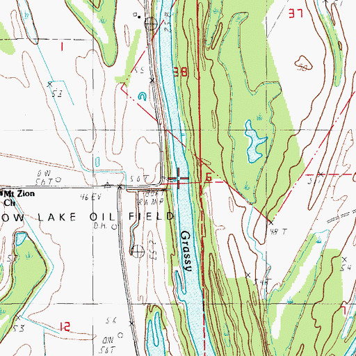 Topographic Map of Grassy Lake, LA