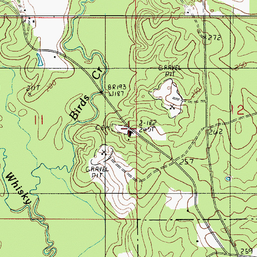 Topographic Map of Gravel Hill Church, LA