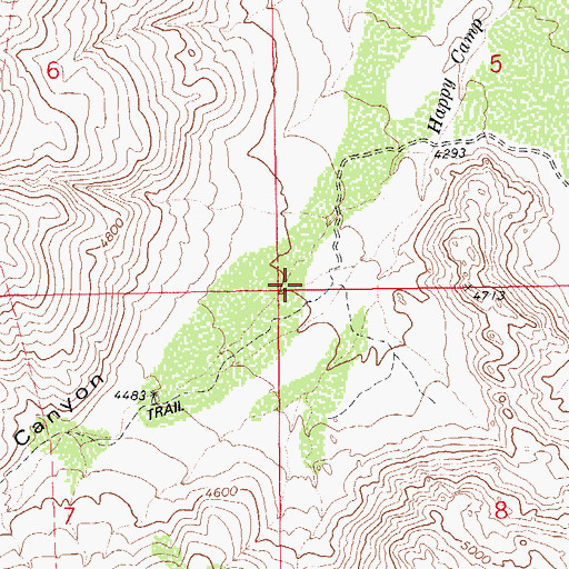 Topographic Map of Happy Camp Canyon, AZ