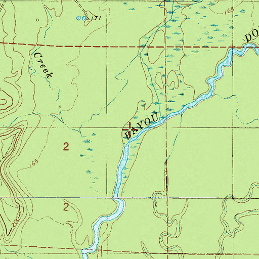 Topographic Map of Gray Creek, LA