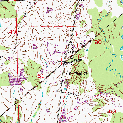 Topographic Map of Grays, LA