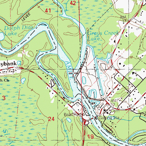 Topographic Map of Grays Creek, LA