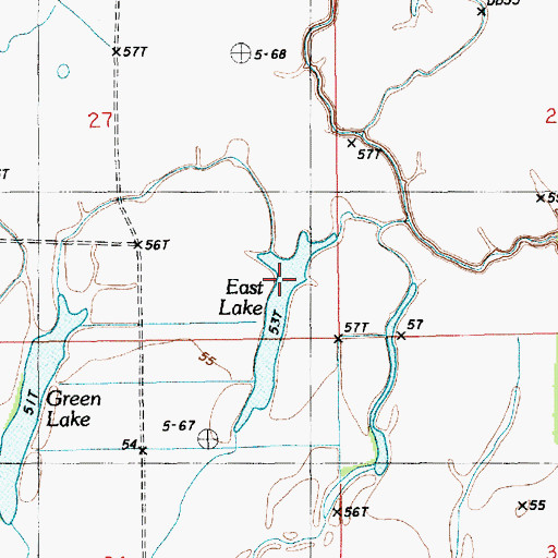 Topographic Map of Green Lake, LA