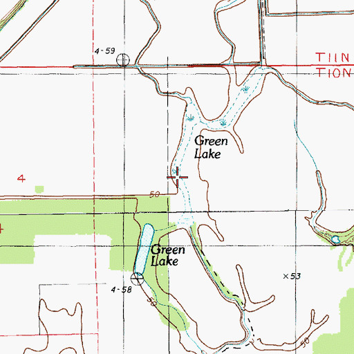 Topographic Map of Green Lake, LA