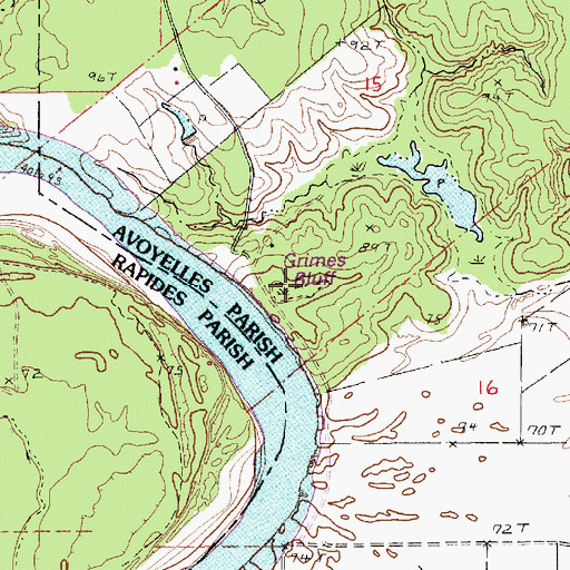 Topographic Map of Grime Lake (historical), LA