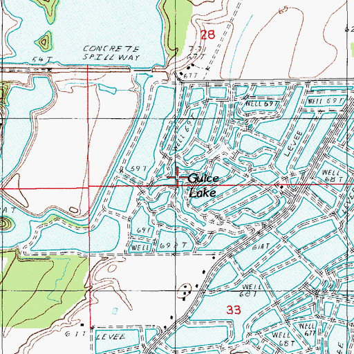 Topographic Map of Guice Lake, LA