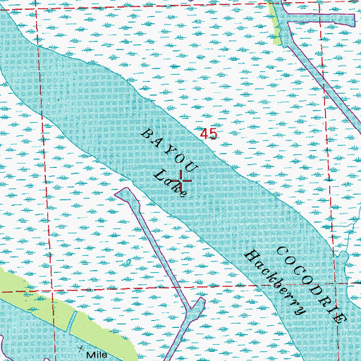 Topographic Map of Lake Hackberry, LA
