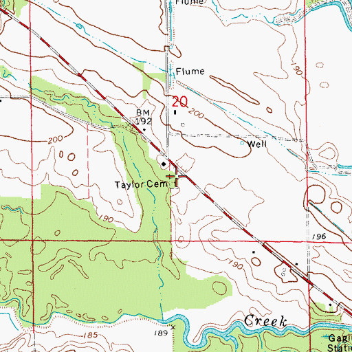 Topographic Map of Taylor Cemetery, AR