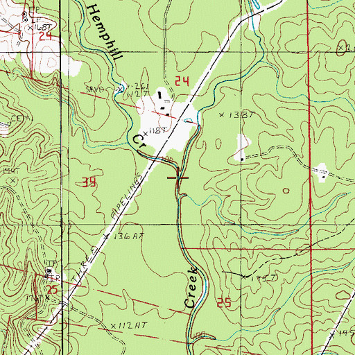 Topographic Map of Hair Creek, LA