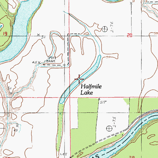 Topographic Map of Halfmile Lake, LA