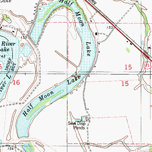 Topographic Map of Half Moon Lake, LA
