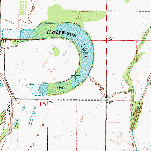 Topographic Map of Halfmoon Lake, LA