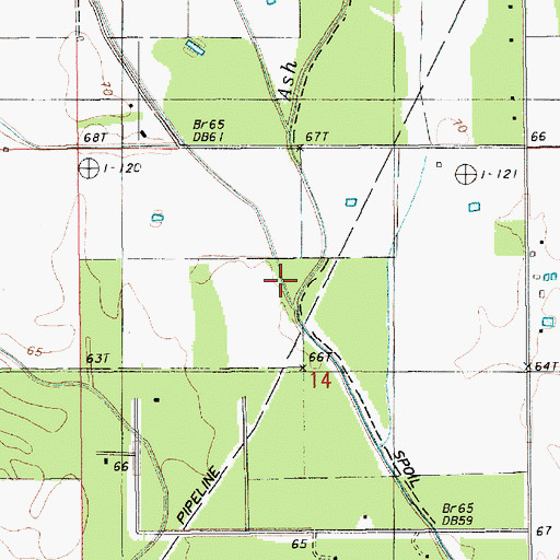 Topographic Map of Ash Slough, LA