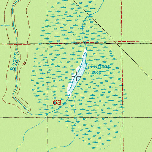 Topographic Map of Halfway Lake, LA