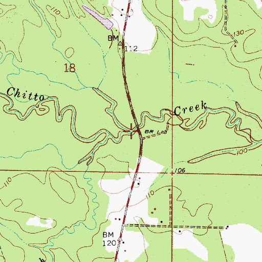 Topographic Map of Hargroves Branch, LA