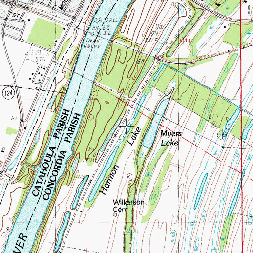 Topographic Map of Harmon Lake, LA