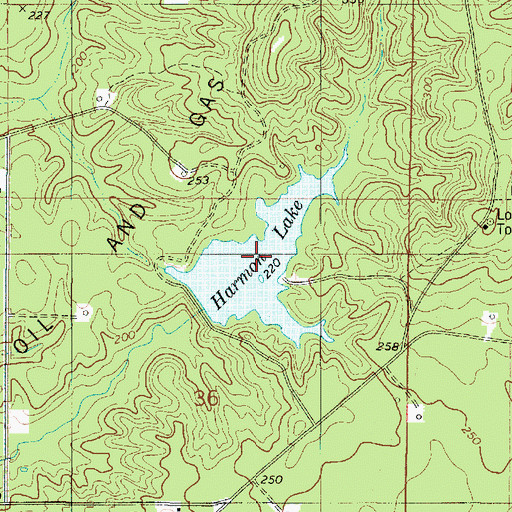 Topographic Map of Harmon Lake, LA