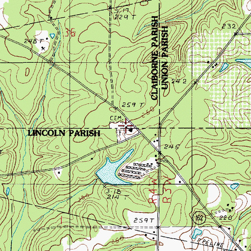 Topographic Map of Harmony Chapel United Methodist Church, LA