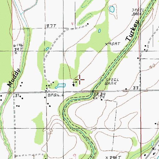 Topographic Map of Harmony Baptist Church, LA