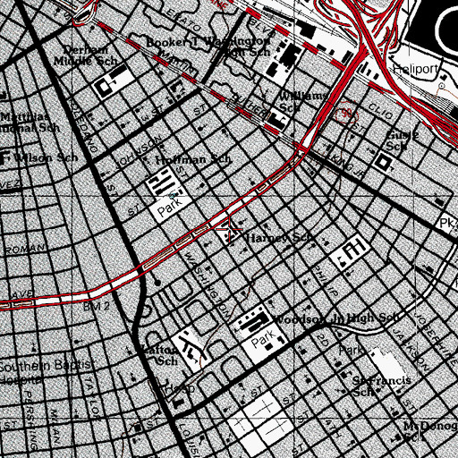 Topographic Map of Harney Spirit of Excellence Academy, LA